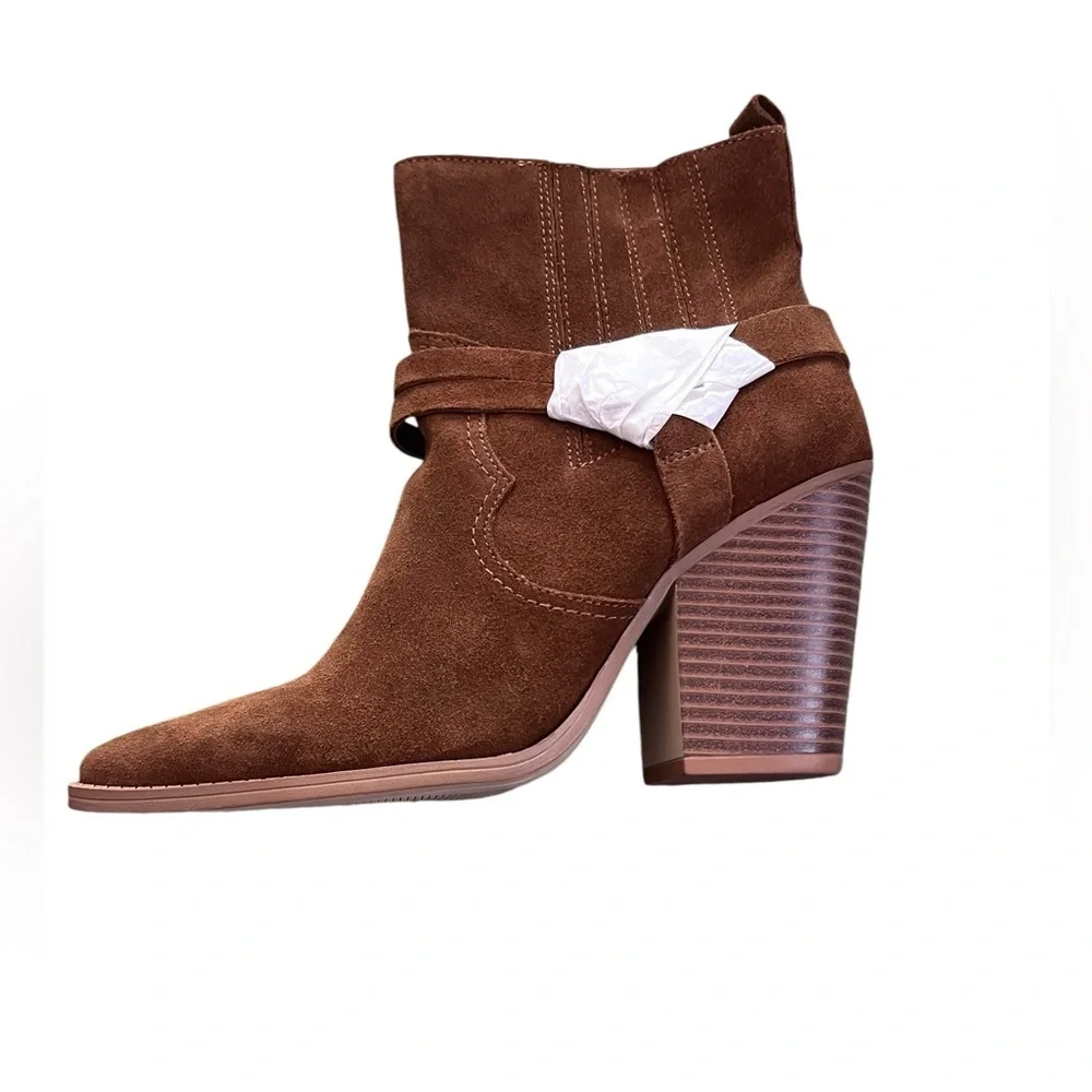 ALDO Brends suede leather ankle bootie cognac size 10New